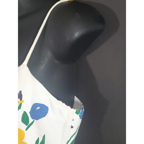 Vintage Elvira Vali Spaghetti Strap Textured Sz 16 Cottage Core Floral Sundress - Picture 3 of 12